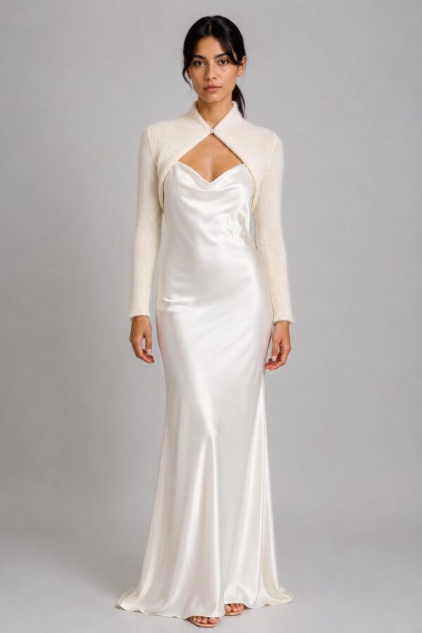 ivory mohair bridal knit bolero